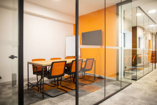 istock Empty meeting room in an office building 1436083619