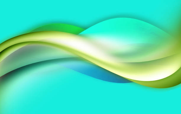istock Abstract wavy background. Turquoise, green, blue and white colors. 1436083907