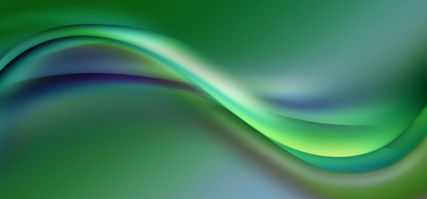 Abstract blue and green toned wavy background.