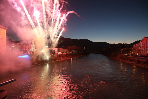 New year fireworks in Austria, Innsbruck