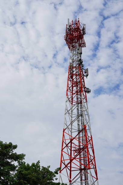 istock Telephone attennas on the sky background 1436085658
