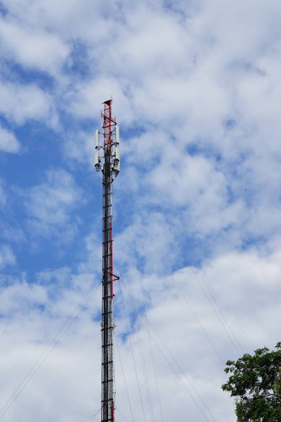 istock Telephone attennas on the sky background 1436085679