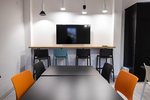 An empty break area in an office building