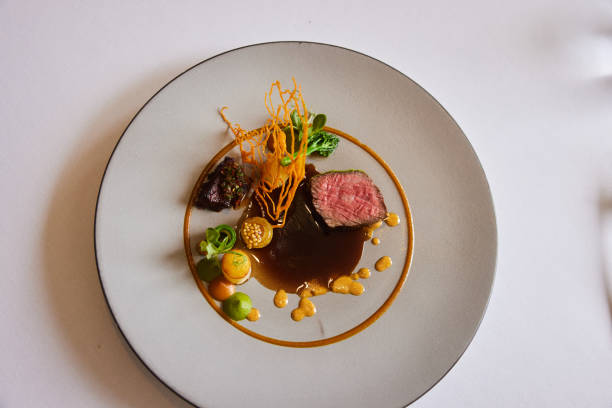 istock Elegant main dish of beef on a table in a fine dining restaurant 1436090504