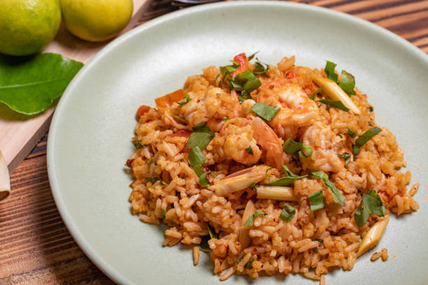 istock Fried rice with tom yum goong in a plate 1436098289