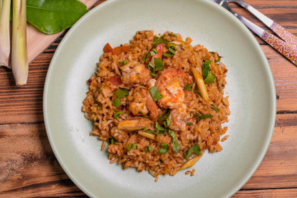 istock Fried rice with tom yum goong in a plate 1436098335