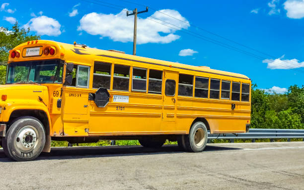 A school refuels at a gas station.