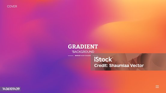 istock Abstract blurred gradient fluid vector background design wallpaper template with dynamic color, waves, and blend. Futuristic modern backdrop design for business, presentation, ads, banner 1436101439