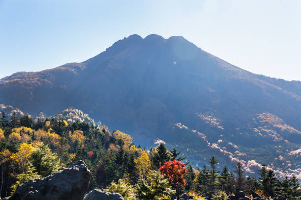 istock Mountain scenery with colored leaves around Mt. Nikko-Shirane 1436103279