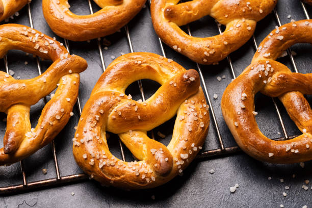 istock Freshly baked homemade pretzels 1436104121