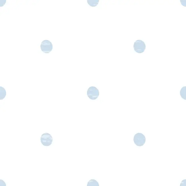 Vector illustration of Cute light blue polka dots on a white background. Vector seamless patterns. Textured illustration.