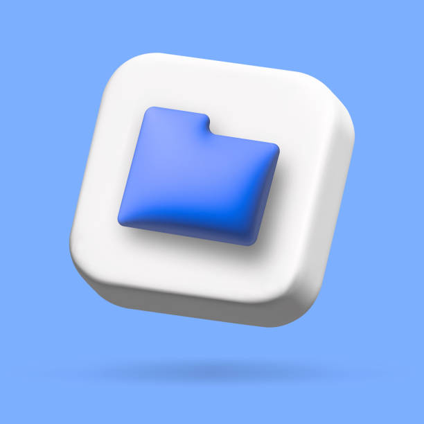 istock 3d cartoon style minimal folder with files, paper icon. 3d raster cartoon illustration. speech bubble with heart 1436107875