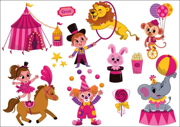 Vector illustration of Pink Circus