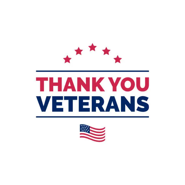 Vector illustration of Thank You Veterans, illustration in vector, November 11 holiday background for poster, greeting card, invitation