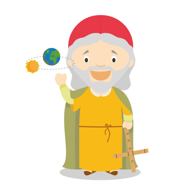 ilustrações de stock, clip art, desenhos animados e ícones de claudius ptolemy cartoon character. vector illustration. kids history collection. - ptolemy