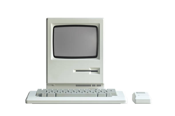 Old retro classic computer Old retro classic computer on white background computer mainframe old retro revival stock pictures, royalty-free photos & images