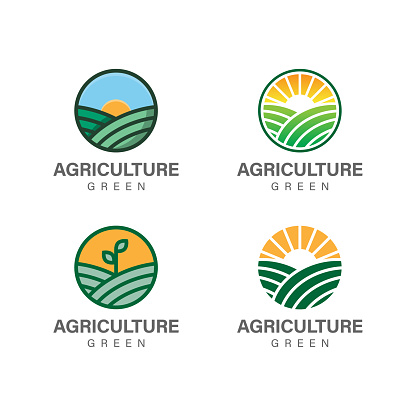 Agriculture logo design vector set collection
