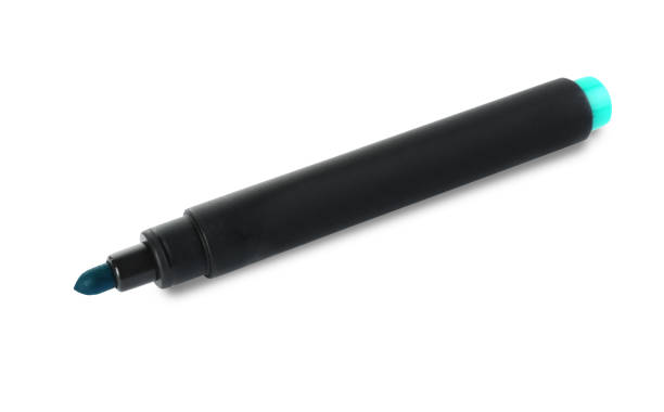 istock Bright color marker on white background. School stationery 1436122469