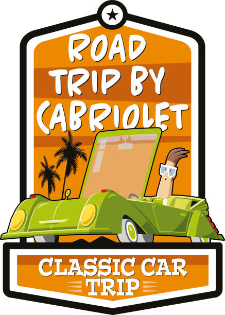 カーシャツ3 - road trip collectors car sports car convertible点のイラスト素材／クリップアート素材／マンガ素材／アイコン素材