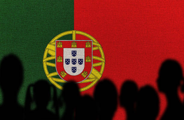Family with Portuguese Flag.