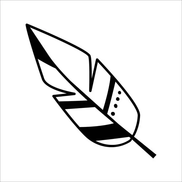 Vector illustration of Magic feather icon esoteric mistic