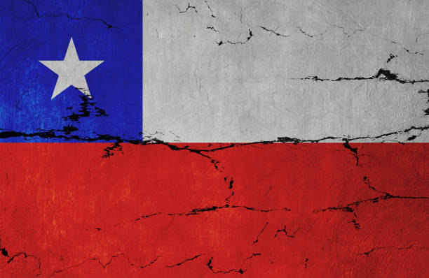 istock Chilean Flag on Cracked Wall 1436130328