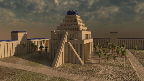 3d illustration of the Babylonian temple of Etemenanki