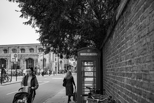 Trinity Street in Cambridge, Cambridgeshire, England, UK.