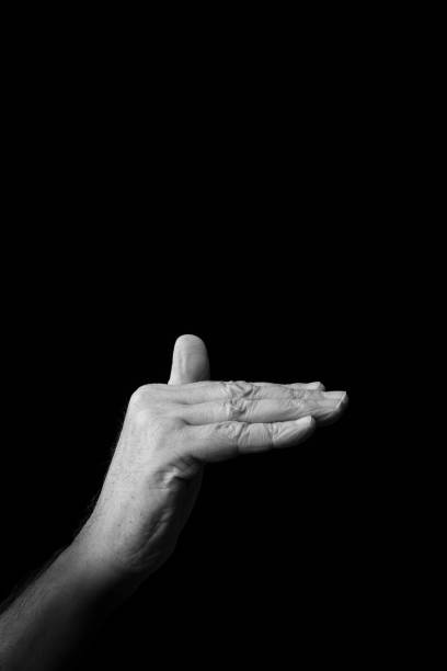 istock Hand demonstrating the Japanese sign language letter 'KO' or '' with copy space 1436147630