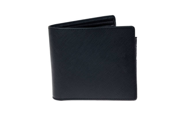 istock black leather wallet isolated on white background with clipping path. 1436147863