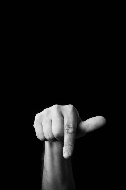 istock Hand demonstrating the Japanese sign language letter 'HU' or '' with copy space 1436149574