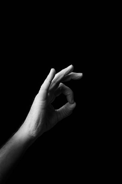 istock Hand demonstrating the Japanese sign language letter 'ME' or '' with copy space 1436149963