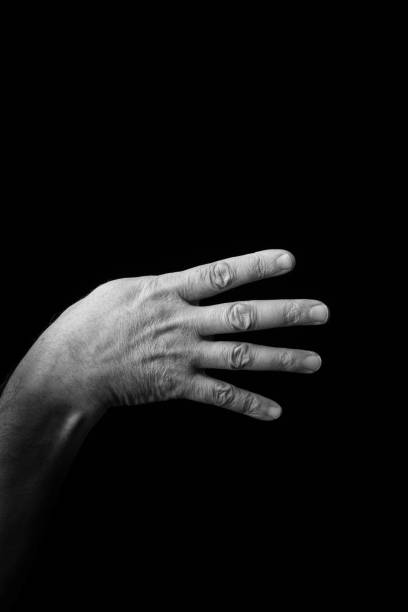 istock Hand demonstrating the Japanese sign language letter 'YO' or '' with copy space 1436150355