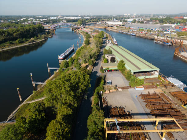 istock Construction of a road bridge over a canal 1436153033