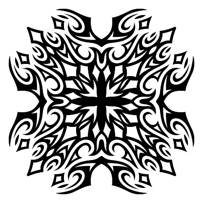Tribal tattoo vector art with black single pattern