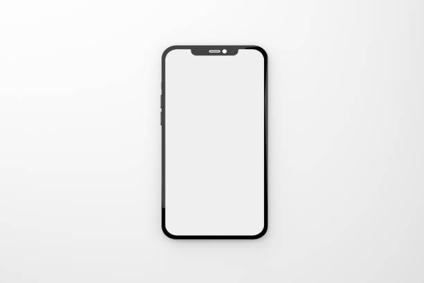 istock 3d render of a smartphone with blank screen on white background. 1436153293