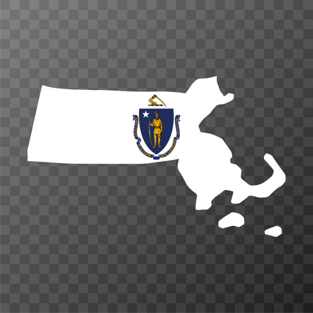 illustrations, cliparts, dessins animés et icônes de drapeau de l’état du massachusetts. illustration vectorielle. - massachusetts flag state insignia