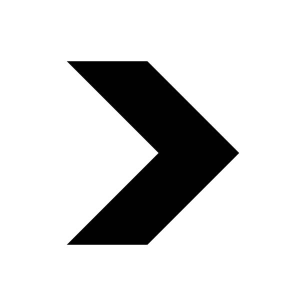 Arrow icon. Arrow icon. Right arrow sign. Chevron symbol. Vector isolated on white. road chevron warning signs stock illustrations