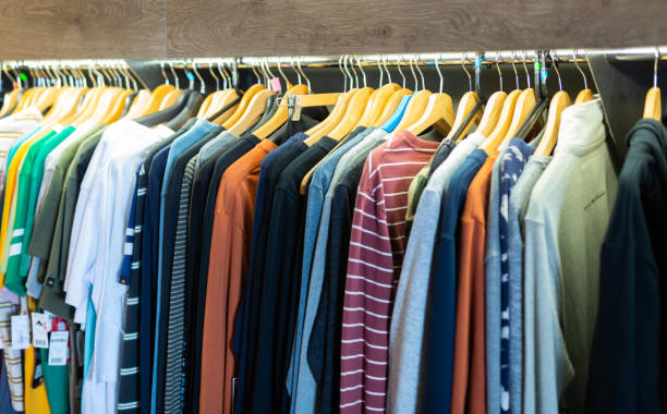 istock Men clothes in modern garments shop 1436172648