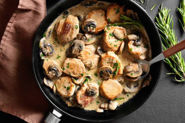 istock Pork medallions in mushroom gravy 1436179292