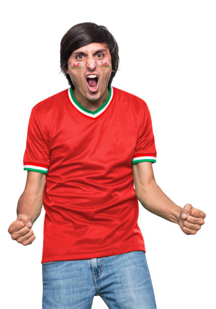 istock Soccer fan man with his team's jersey 1436181650