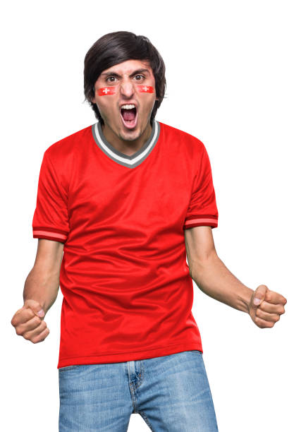 istock Soccer fan man with his team's jersey 1436181662