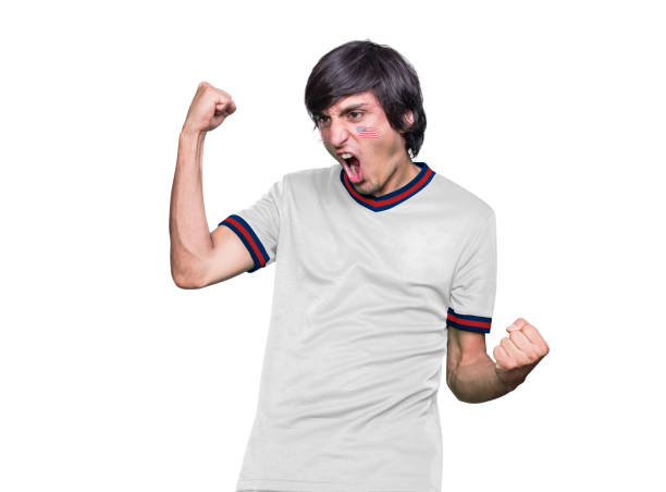 istock Soccer fan man with his team's jersey 1436181714