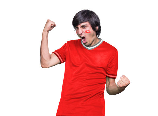istock Soccer fan man with his team's jersey 1436181736