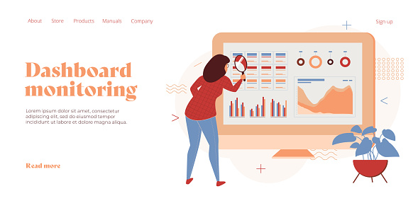 Predictive Analytics Dashboard In Flat Vector Illustration Data Mining ...