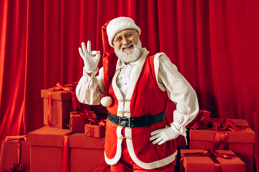 Happy, real, funny Santa Claus