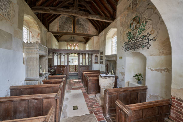 Inside Burton Church, West Sussex Inside Burton Church, West Sussex burton sussex stock pictures, royalty-free photos & images