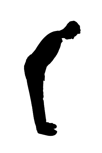 Vector silhouette of a man bowing