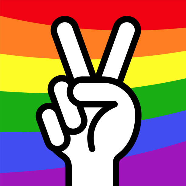 illustrations, cliparts, dessins animés et icônes de peace pride rainbow hand, lgbtq, symbole vectoriel - symbols of peace flag gay pride flag banner