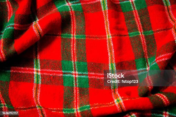 Lv Red And Green Christmas Holiday Table Cloth For Background Stock Photo - Download Image Now
